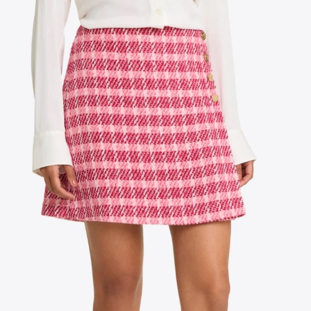 NWOT Draper James Pink Tweed Women's Skirt